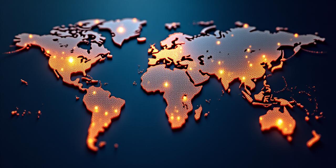 Vibrant digital representation of global financial connections and tax reporting networks
